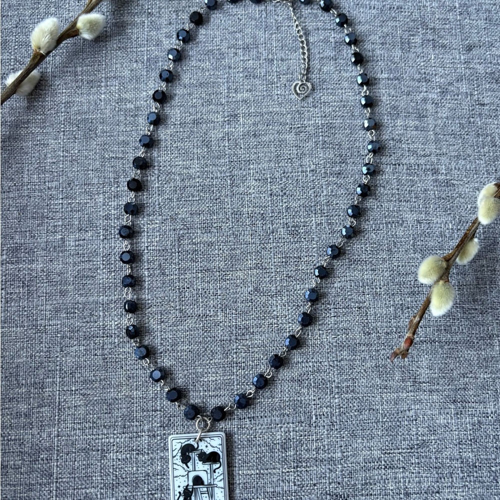 Tarot Cat Beaded Necklace - Picture 2 of 4